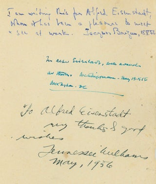 Item #237082 Autograph Note, signed ("Tennessee Williams") and dated May, 1936, to Alfred...