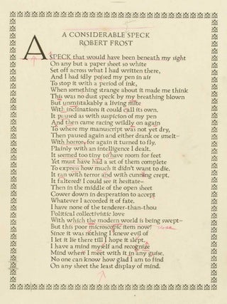 Item #237379 A Considerable Speck. Robert Frost
