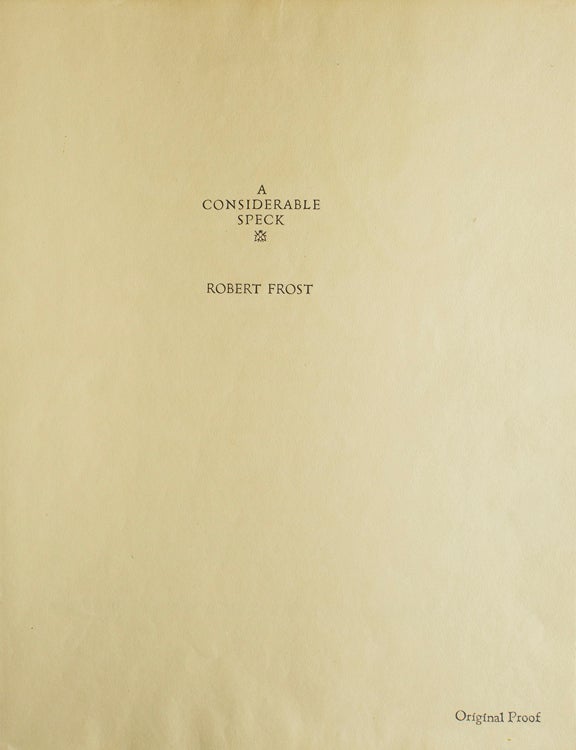 A Considerable Speck