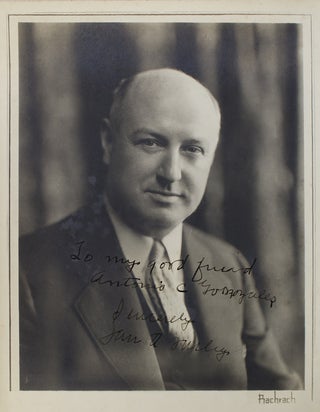 Item #237922 Portrait photograph of James A. Farley, inscribed. James T. Farley, photographer...
