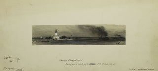 Item #238005 Watercolor entitled "Grosse Point Light. Entrance to Lake St. Claire",...