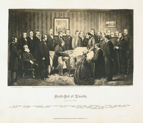 Item #238011 Death-Bed of Lincoln, April 15, 1865. Abraham Lincoln, John Littlefield, photographer.