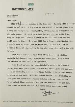 Item #238087 15 Autograph & Typed Letters, signed, all to Jack Robson often with carbons of...
