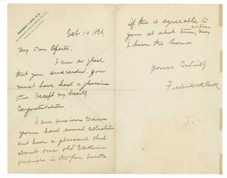Item #238153 Autograph Letter, signed ("Frederick A. Cook") to the Arctic artist Albert Operti,...