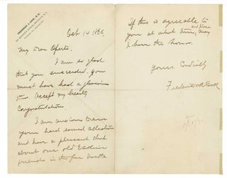 Item #238153 Autograph Letter, signed ("Frederick A. Cook") to the Arctic artist Albert...