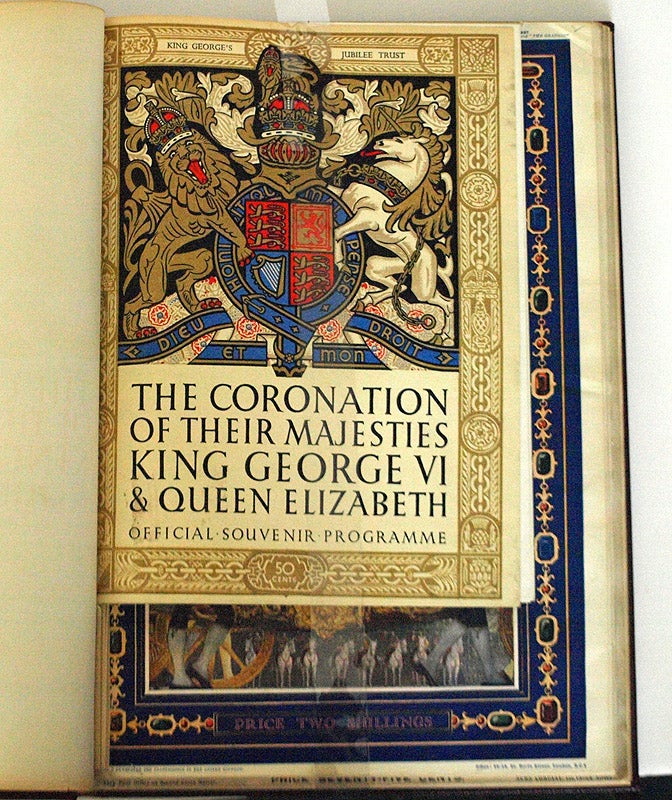 The Coronation of Their Majesties King George VI & Queen Elizabeth, Official Souvenir Programme; The Sphere, Coronation Record Number; The Illustrated London News, Coronations Week Double Number