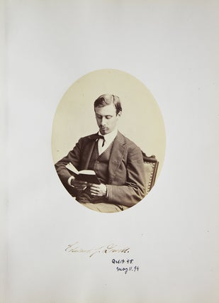 Item #238429 Portrait of historian Edward J. Lowell, reading. Harvard University, George Kendall...