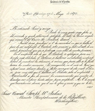 Item #239274 Autograph Letter Signed ("Buenaventura Baez"), as President to Colonel...