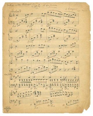 Item #239675 Autograph music manuscript, "Ossity Hongroise, op. trente" Barrymore, ionel