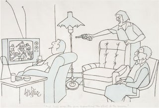 Item #24032 New Yorker cartoon: original ink and colored wash drawing, signed “Geo. Price”...