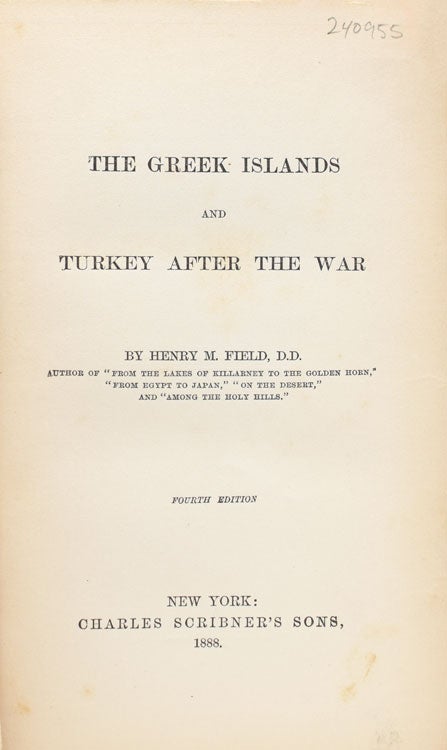 The Greek Islands and Turkey after the War
