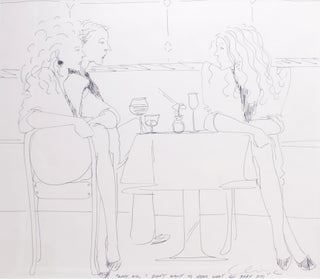 Item #24142 New Yorker cartoon: original ink drawing, signed “Cline”, with caption in the...