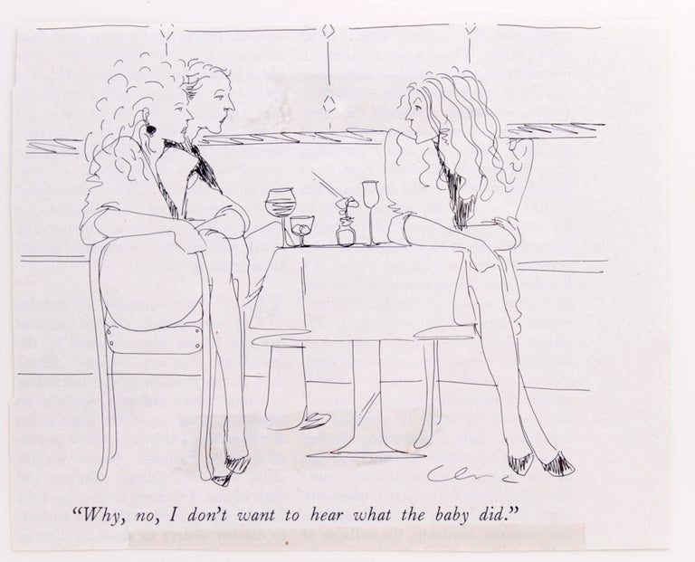 New Yorker cartoon: original ink drawing, signed “Cline”, with caption in the artist's hand
