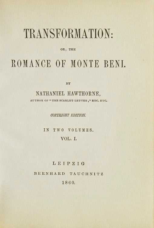 Transformation: or, the Romance of Monte Beni