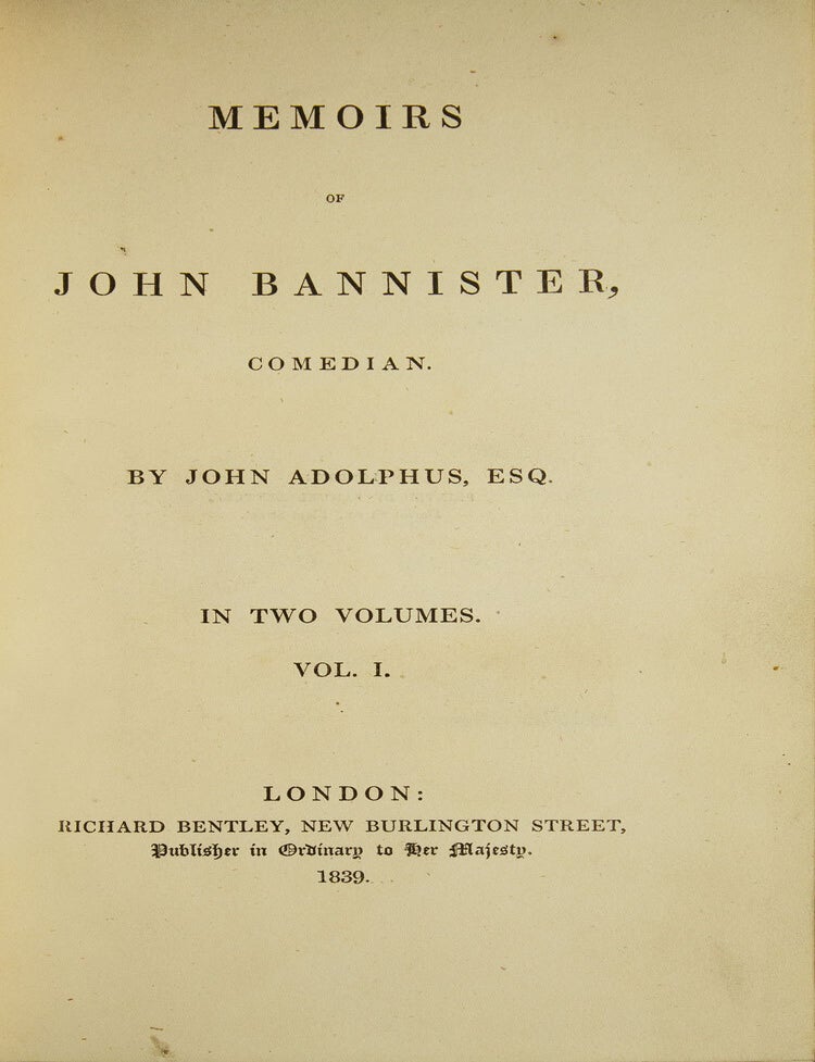 Memoirs of John Bannister, Comedian