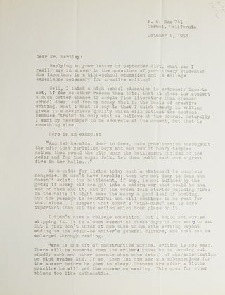 Item #24232 Typed letter, signed “Larry Barretto”. Larry Barretto