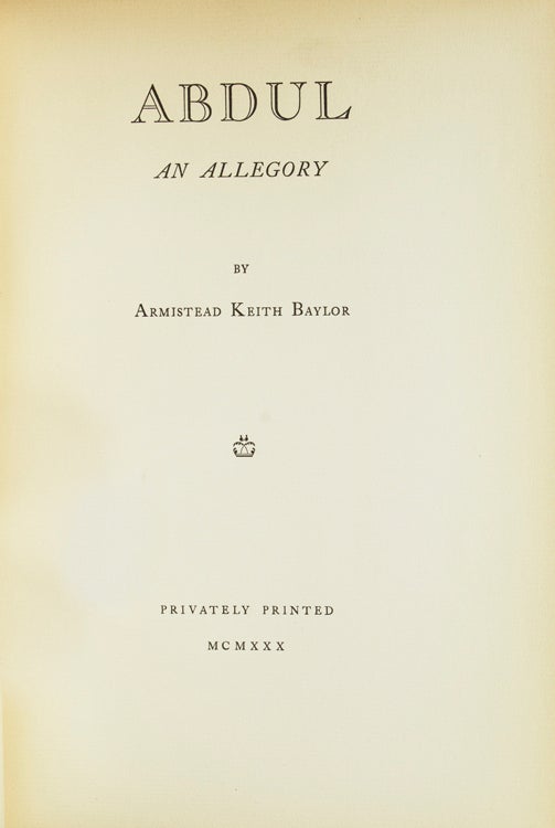 Abdul. An Allegory