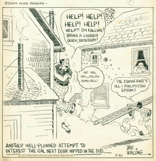 Item #24326 “Room and Board”: Cartoon from this newspaper series, india ink on paper, signed....