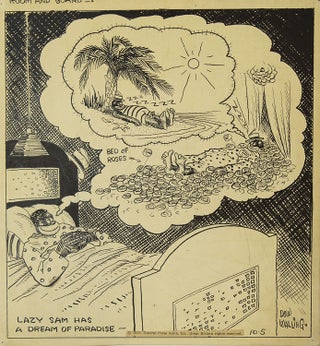 Item #24346 “Room and Board”: Cartoon from this newspaper series, india ink on paper, signed....