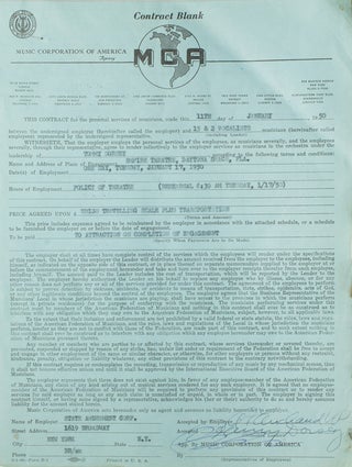 Item #243815 Contract from MCA, signed by Tommy Dorsey at bottom of first page for Show at Empire...