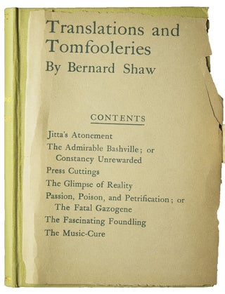 Item #244162 Translations and Tomfooleries. George Bernard Shaw