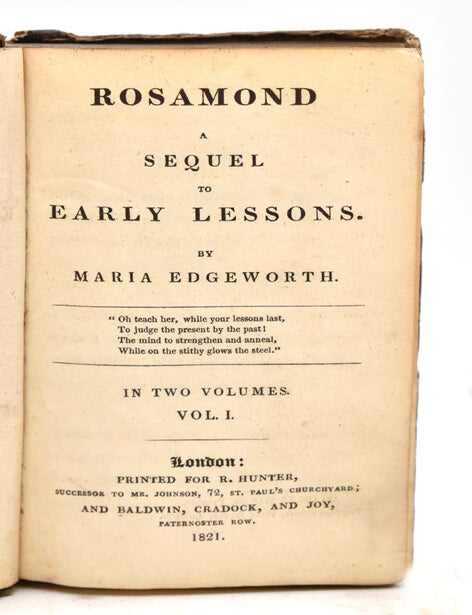 Rosamond. A Sequel to Early Lessons ... In Two Volumes