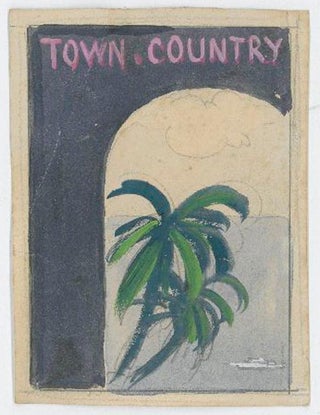 Item #245213 Town & Country magazine: original cover treatments, pencil and gouache on paper of a...