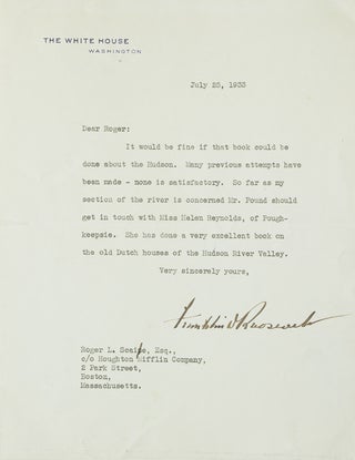 Item #245997 Typed Letter, signed (“Franklin D. Roosevelt”), as President, to Roger Scaife of...