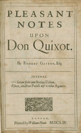 Item #246292 Pleasant Notes upon Don Quixot. Edmund Gayton