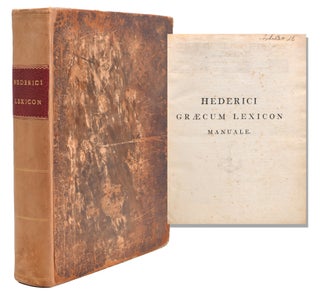 Item #246420 Graecum Lexicon Manuale. John Amory Lowell, owner, Benjamin Hederich