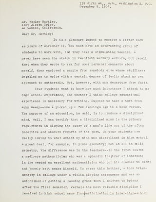 Item #24658 Typed letter, signed “Irving Brant”. Irving Brant