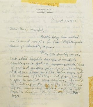 Item #246655 Autograph letter signed 'Lynd Ward' to 'Dear Miss Wuerfel(?)' on...