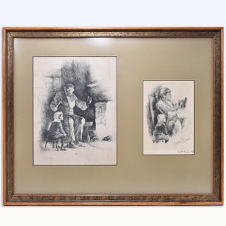 Item #246659 Uncle Remus. Two fine etchings of Uncle Remus telling Brer Rabbit stories to the...