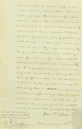 Item #246757 Manuscript Indenture, signed (“John Lansing, Jun”), between Gerrit T. Vischer...