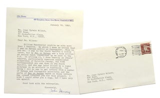Item #246872 Typed Letter, signed (“John Hersey”), to Jean Sprain Wilson of NBC News. John...