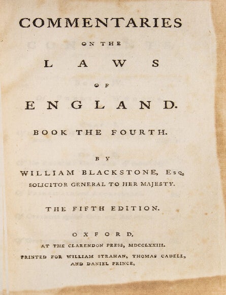Commentaries on the Laws of England