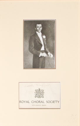 Item #246975 Signed playbill. "Royal Choral Society" playbill signed "Malcolm Sargent." Sir...