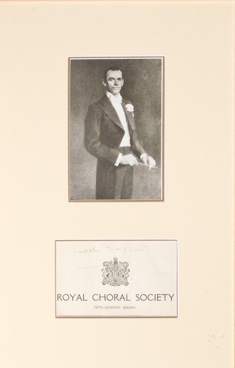 Item #246975 Signed playbill. "Royal Choral Society" playbill signed "Malcolm Sargent." Sir Harold Malcolm Watts Sargeant.