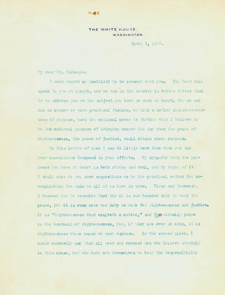 Item #247177 Typed Letter, signature excised, to Andrew Carnegie as President of The National...