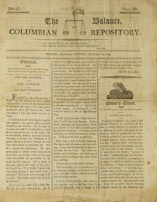 Item #247484 The Balance, and Columbian Repository [Vol. III, No. 47]. New York State Newspaper,...