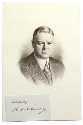 Item #247546 Signature (“Herbert Hoover”) on autograph card. Herbert Hoover, 31st President...