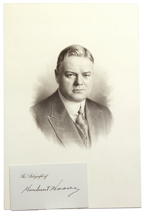 Item #247546 Signature (“Herbert Hoover”) on autograph card. Herbert Hoover, 31st President of the United States, 1929–1933.