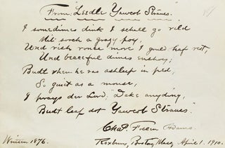 Item #247636 Autograph Manuscript, signed (“Chas. Follen Adams”) and dated (“April 1,...