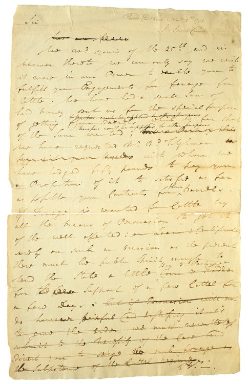 Item #248011 Draft of an Autograph Letter to John Voorhees discussing Forage for the Army. William Paca.