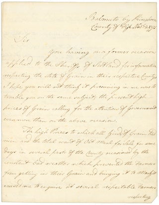 Item #248555 Autograph Letter, signed (“Claud I. Boswell, Sheriff of Fife”), to First...
