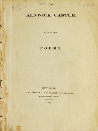 Item #248726 Alnwick Castle, with Other Poems. Fitz-Greene Halleck