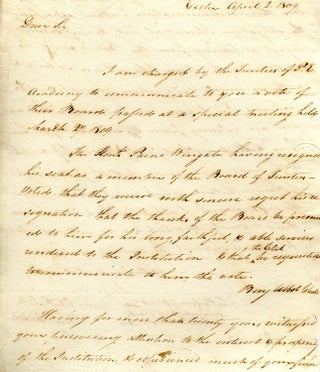 Item #249213 Autograph Letter, signed to Paine Wingate from the Trustees of Phillips Exeter...