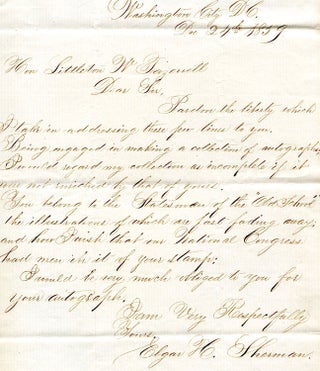 Item #249217 Autograph Letter, Signed. To Hon. Littleton W. Tazewell asking for autograph and...