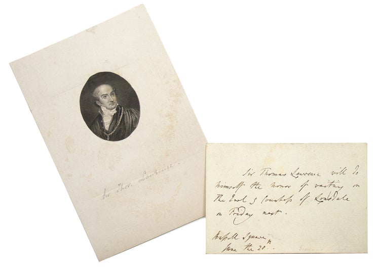 Item #249238 Autograph Notes, Signed. Thomas Lawrence, Sir.