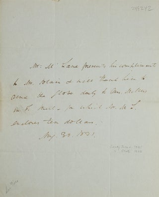 Item #249242 Autograph Letter, signed. As Secretary of the Treasury. To Mr. Blair, editor of the...